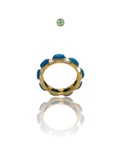 White Enamel Turquoise Eternity Ring