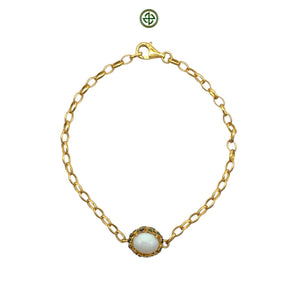 White Opal Charm Bracelet