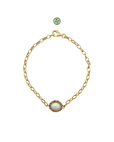 White Opal Charm Bracelet
