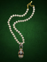 Baroque Pearl White Panther Pendant Necklace