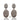 White Pavé Rose Gold Plated Drop Earrings