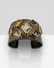 black-rhodium-seven-gemstone-cuff-bracelet