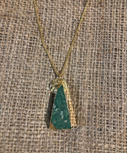 Triangle Amazonite Gold Necklace