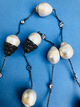 Baroque Pearl Black Zircon Long Necklace