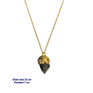 Onyx Raw Mini Gold Necklace