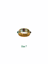 Turquoise Enamel Nine Multicolor Stones Ring