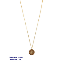 Canvas Round Gold Coin Necklace