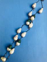 Baroque Pearl Emerald Zircon Long Necklace