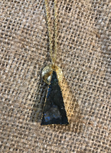 Triangle Labrodorite Gold Necklace