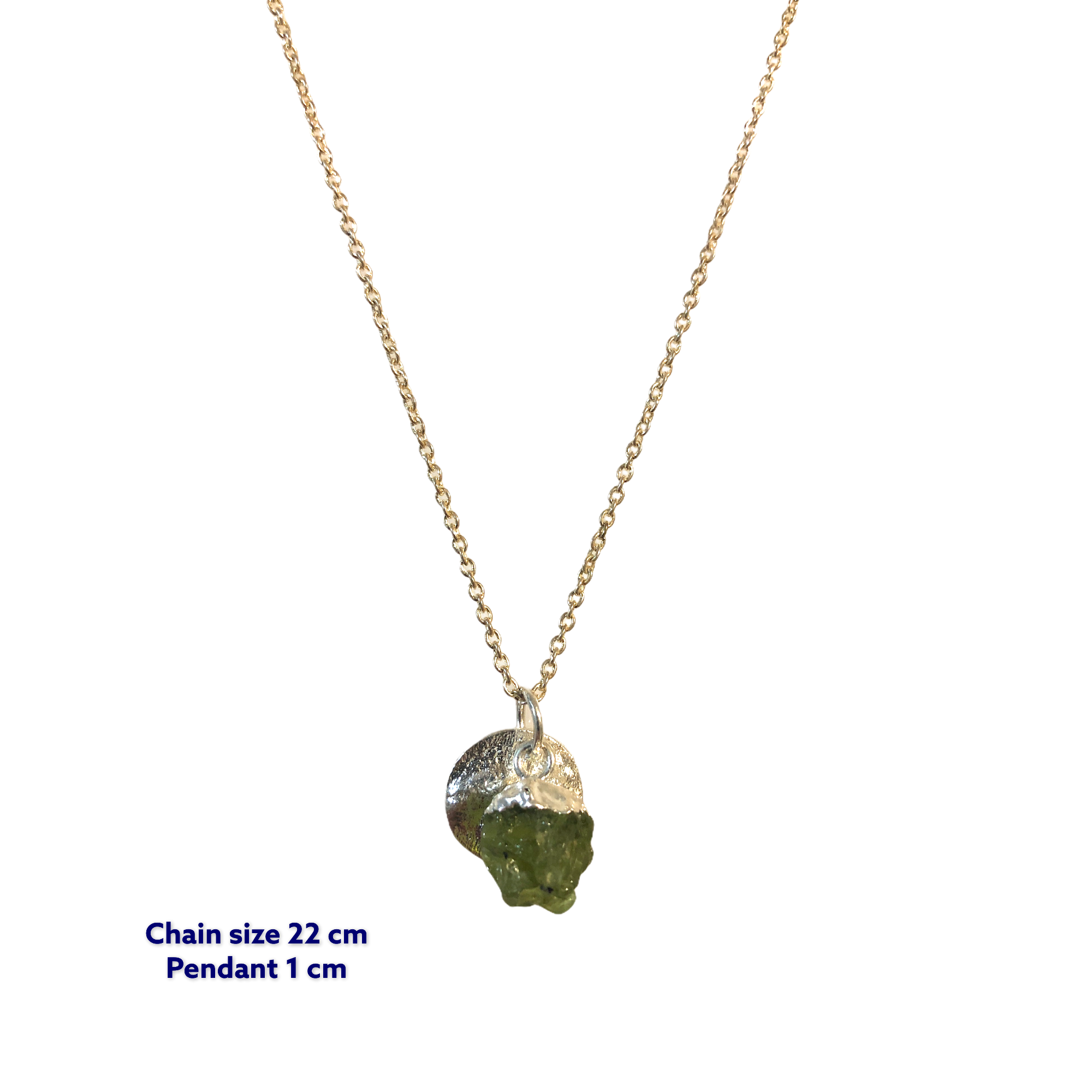 Raw Peridot Pendant - set in 925 sterling silver. | Accesorios