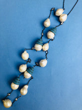 Baroque Pearl Turquoise Zircon Long Necklace