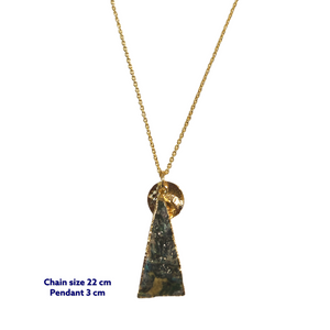 Labrodorite Triangle Gold Necklace