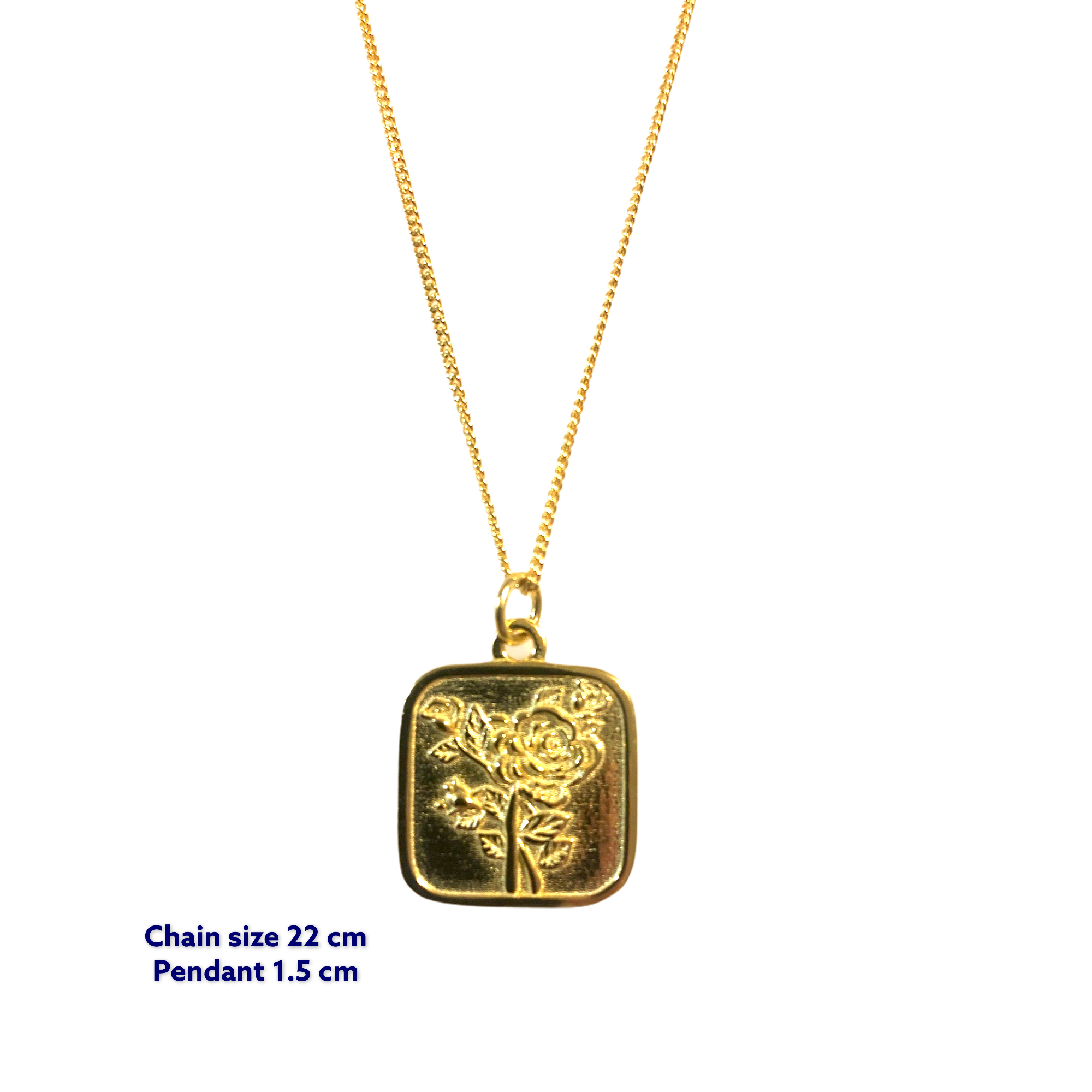 Square Rose Gold Coin Necklace Sefahuyukjewels