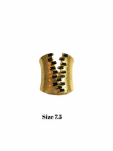 Baugette Black Zirconia Cuff Roman Ring