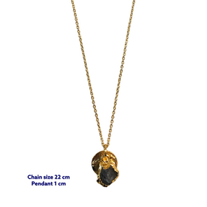 Raw Onyx Mini Gold Necklace