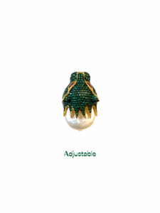 Baroque Pearl Green Statement Ring