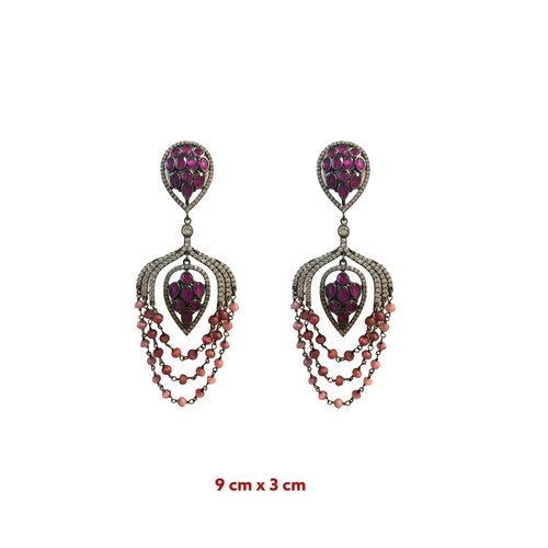 Tassel Ruby Earrings