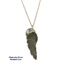 Wing Aqua Marine Stone Necklace