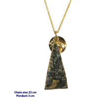 Labrodorite Triangle Gold Necklace