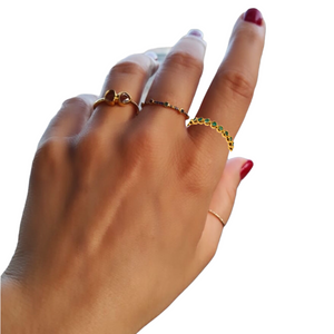 Emerald Stones 2mm Ring
