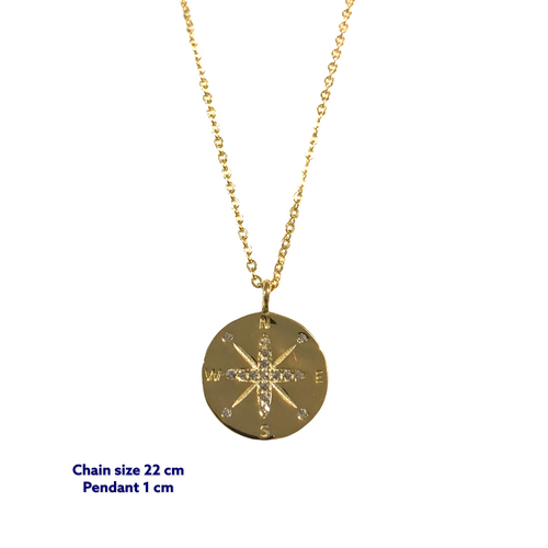 Canvas Round Gold Coin Necklace