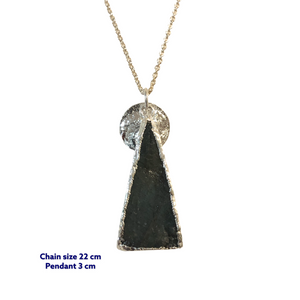 Raw Labrodorite Triangle Stone Necklace