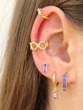 Baguette Gemstone Huggie Earrings