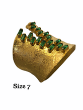 Baugette Green Zirconia Cuff Roman Ring
