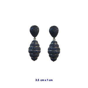 Bee Hive Zirconia Drop Earrings