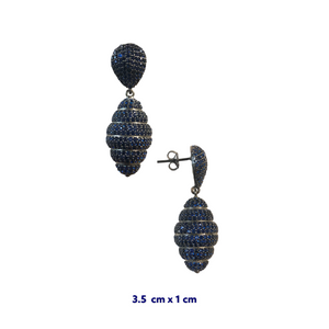 Bee Hive Zirconia Drop Earrings