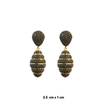 Bee Hive Zirconia Drop Earrings