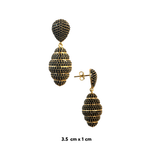 Bee Hive Zirconia Drop Earrings