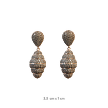 Bee Hive Zirconia Drop Earrings