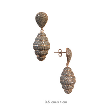 Bee Hive Zirconia Drop Earrings