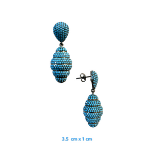 Bee Hive Zirconia Drop Earrings