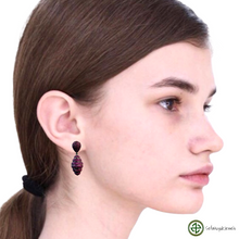 Bee Hive Zirconia Drop Earrings