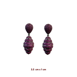 Bee Hive Zirconia Drop Earrings