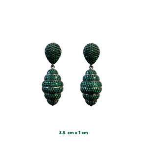Bee Hive Zirconia Drop Earrings