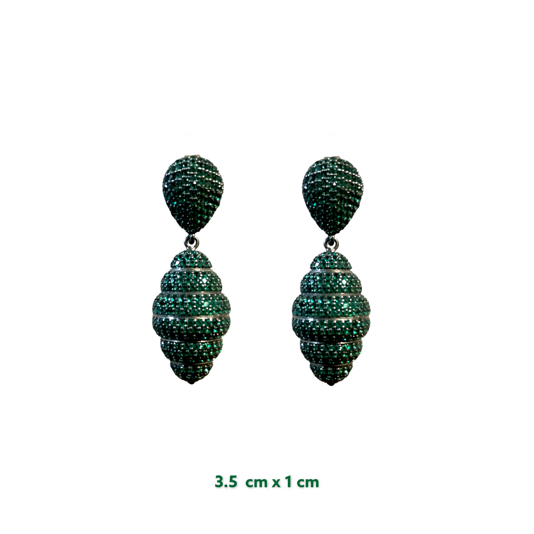 Bee Hive Zirconia Drop Earrings