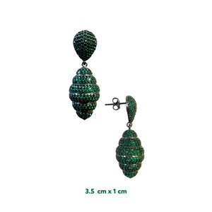 Bee Hive Zirconia Drop Earrings
