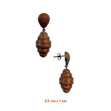 Bee Hive Zirconia Drop Earrings