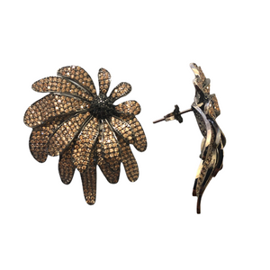 Buzzle Zirconia Floral Earrings