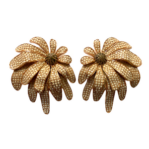 Buzzle Zirconia Floral Earrings
