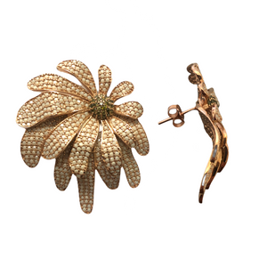 Buzzle Zirconia Floral Earrings