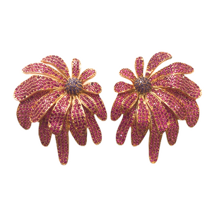 Buzzle Zirconia Floral Earrings