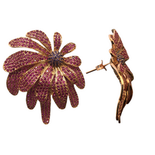 Buzzle Zirconia Floral Earrings