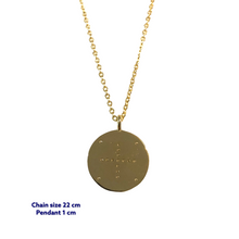 Canvas Round Gold Coin Necklace