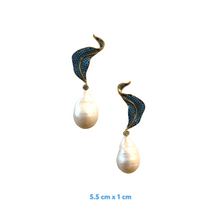 Cardale Turquoise Zirconia Baroque Pearl Drop Earrings