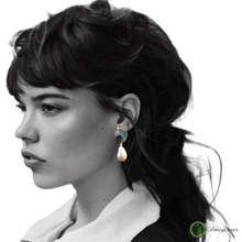 Cardale Turquoise Zirconia Baroque Pearl Drop Earrings