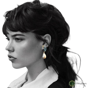 Cardale Turquoise Zirconia Baroque Pearl Drop Earrings